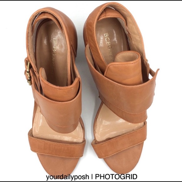 BCBGENERATION brown leather stack heel sandals 9.5 - Picture 4 of 9